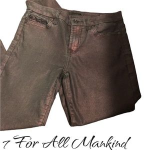 7 for All Mankind iridescent black jeans with shimmery pinkish size 26